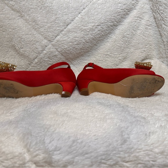 JoyFolie Kids size 2 Valeria short heels in red and gold - Picture 4 of 6